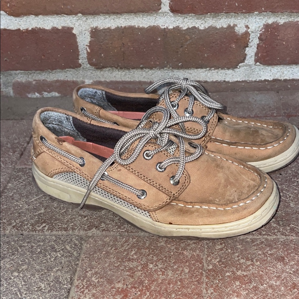 Sperry Light Brown/Tan Leather Boat Shoes, size 3.5